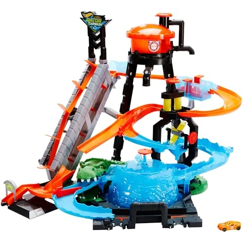 Beperkte aanbieding: Hot Wheels - Ultimate Gator Car Wash Speelset - Racebaan met van Kleur Veranderende Auto - Vanaf 4 Jaar - FTB67 van 109.99 EUR naar 100.50 EUR (besparing 9%)