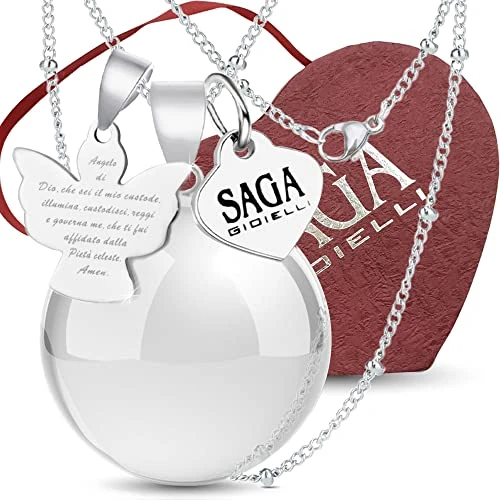 Offerta a tempo: SAGA GIOIELLI® Collana Chiama Angeli Gravidanza Richiamo Degli Angeli Preghiera Angelo Di Dio - 0.00% da 24.90 € a 24.90 €