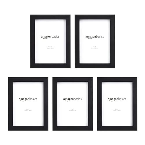 Offerta a tempo: Amazon Basics Cornice per foto - 13 x 18 cm, Rettangolare, Nero, Confezione da 5 - 37% da 32.29 € a 20.31 €