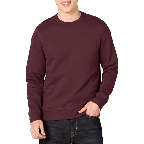Offerta a tempo: Amazon Essentials Felpa girocollo in pile (disponibile nelle taglie Big & Tall) Uomo, Bordeaux, XS - 0.00% da 12.84 € a 12.84 €