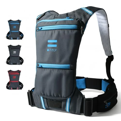 FITLY Minimalist Running Pack | Unisex Running Backpack with Phone Holder, Storage & Thoracic Belt | Carry Personal Items When Running | Running Gear Men & Women | Lightweight