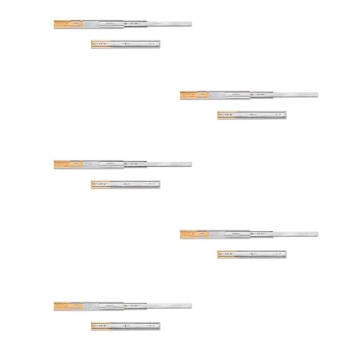 Limited-time offer: Emuca - Ball bearing drawer slides 45x350mm (1,77x,13,7 inch), Set of 5 pairs of full extension drawer runners with soft closing from 38.27 GBP to 38.27 GBP (save 0%)