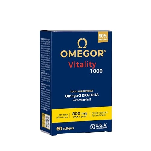 Omegor Omega-3 1000mg - Fish Oil with 800mg EPA and DHA per Capsule | The only Omega 3 IFOS Certified 5 Stars Since 2006 | Fish Oil Supplement Capsules with 90% Omega-3 rTG | 60 Capsules