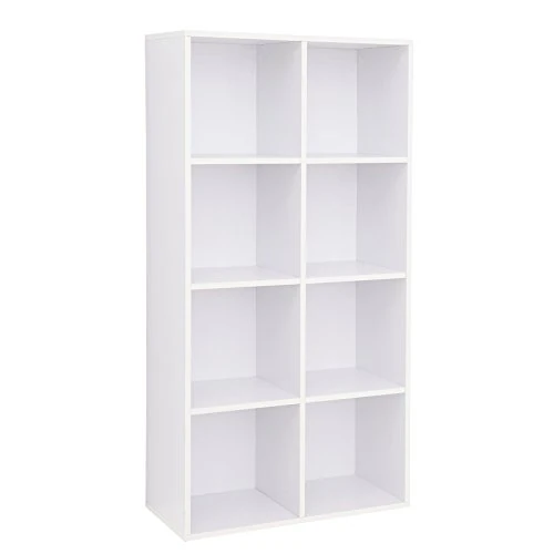 VASAGLE Librería, Estantería Almacenaje, Librería de 8 Compartimientos, para Sala de Estar, Estudio, Oficina, 30 x 65,5 x 129,5 cm, Blanco LBC24WT