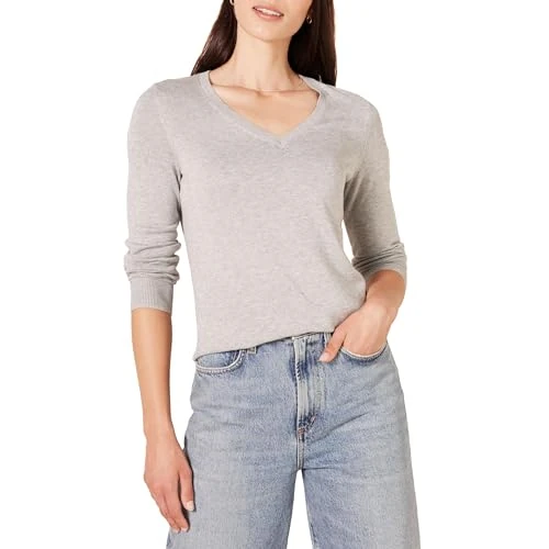 Oferta limitowana: Amazon Essentials Damski klasyczny krój, lekki sweter z długim rękawem i dekoltem w serek (dostępny w rozmiarze plus), jasnoszary wrzos, XS z 113.00 zł na 113.00 zł (oszczędź 0.00%)