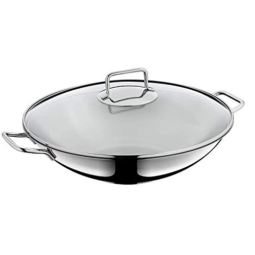 Limited-time offer: WMF Macao Induction Wok Set, 2 Pieces, Wok Pan 36 cm with Glass Lid, Polished Cromargan Stainless Steel, Uncoated from 81.71 GBP to 81.71 GBP (save 0%)