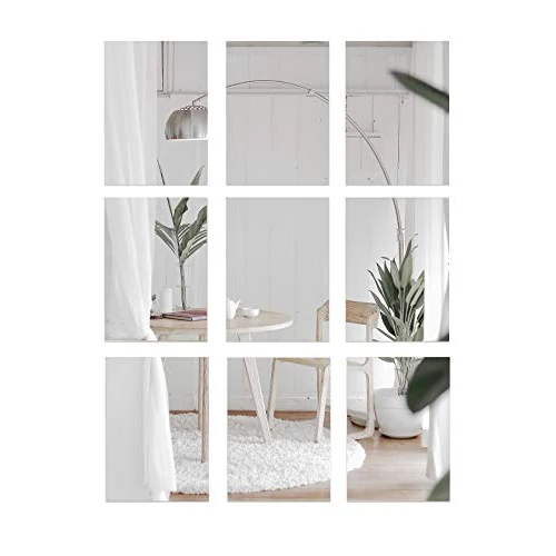Oferta limitowana: BD ART Lustro do przyklejenia, 9 sztuk, 21 x 30 cm, dekoracyjne lustro ścienne do naklejenia, lustro samoprzylepne na ścianę - płytki lustrzane samoprzylepne – ściana lustra bez wiercenia, do drzwi i z 79.00 zł na 79.00 zł (oszczędź 0.0