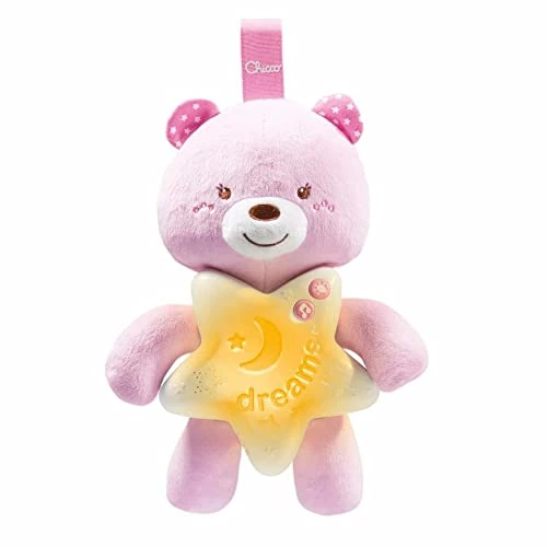 Offre limitée : Chicco Veilleuse Petit Ourson First Dreams, Peluche douce en forme d'ours à accrocher au lit ou au berceau avec mélodies relaxantes et veilleuse, rose, 0 mois et plus de 26.90 € à 26.90 € (0.00% de remise)