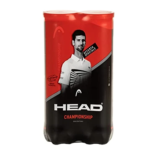 Offerta a tempo: HEAD 2X4B Championship Novak, Palline Tennis Unisex Adulto, Giallo, Taglia unica, 8 palle - 23% da 16.00 € a 12.38 €