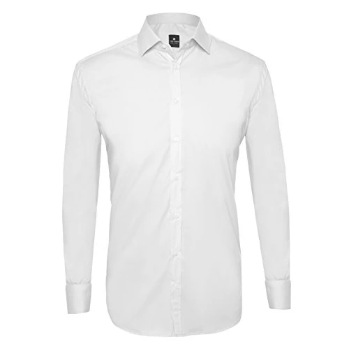 Oferta limitada: Tina Ferrà Camisa de Hombre Elegante Color Sólido Regular Camisas de Hombre de Algodón Manga Larga, Camisa Hombre con Botones, Camisa Artesanal Sartoria Napolitana, Color blanco., 41 de 31.43 € a 31.43 € (ahorro 0.00%)