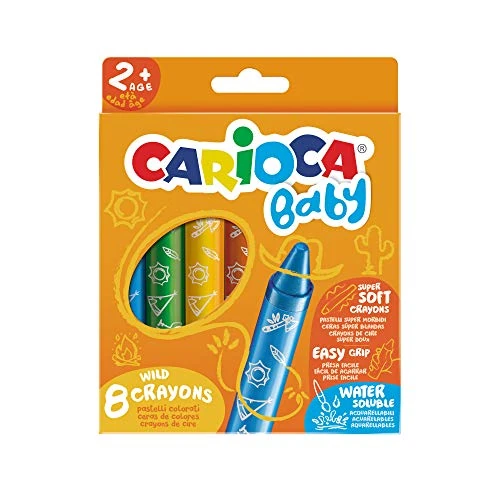 Carioca Baby Wild Crayons 42892 Zachte waskrijt, vanaf 24 maanden, 8 stuks