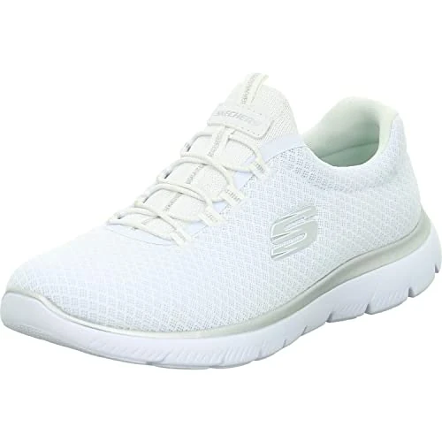 Offerta a tempo: Skechers Donna Summits 12980 Scarpe da ginnastica, White Mesh/ Silver Trim, 35.5 EU - 26% da 69.95 € a 51.99 €
