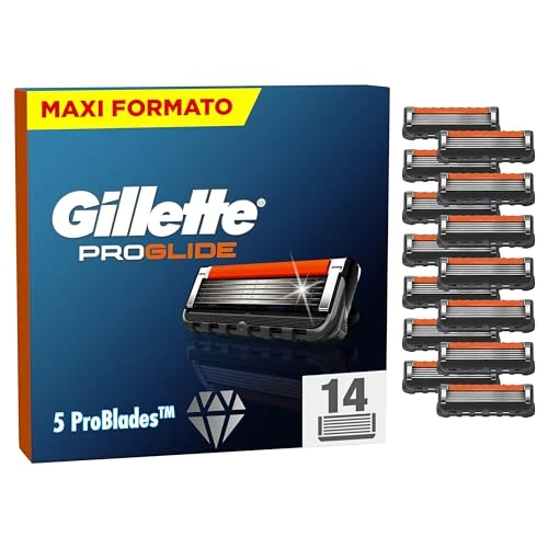 Gillette Fusion 5 ProGlide razor blades for men 14 pieces, packaging suitable for mailboxes, with FlexBall technology (packaging may vary)