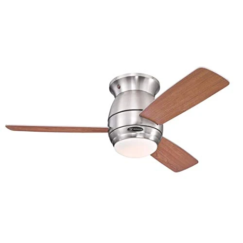 Begrenztes Angebot: Westinghouse Lighting Deckenventilator Halley, 122 x 122 x 350 cm, Ausführung in Gebürstetem Nickel mit Wendeflügeln in Verwittertertem Ahorn/Dunkle Kirsche von 134.38 EUR auf 134.38 EUR (Rabatt 0%)