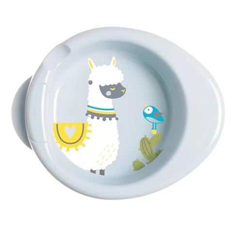 Chicco Termiczny Talerz dla Dzieci ze Zbiornikiem na Gorącą Wodę, Talerz z Antypoślizgową Podstawą, 6+ miesięcy, niebieski