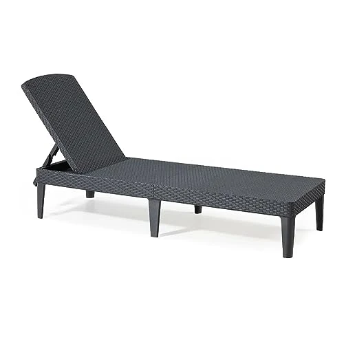 Offerta a tempo: Keter Sdraio Prendisole da Esterno Jaipur, Ideale per Piscina, Terrazzo e Giardino, Schienale Reclinabile, Colore Grafite, 58x187.5x29H cm - 31% da 74.90 € a 51.99 €