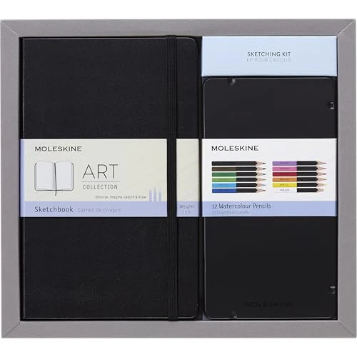 Zeitlich begrenztes Angebot: Moleskine Aquarell Skizzenbuch-Set (Large/A5, Hard Cover, aquarellstifte) schwarz von 34.50 € auf 29.31 € (15% Rabatt)