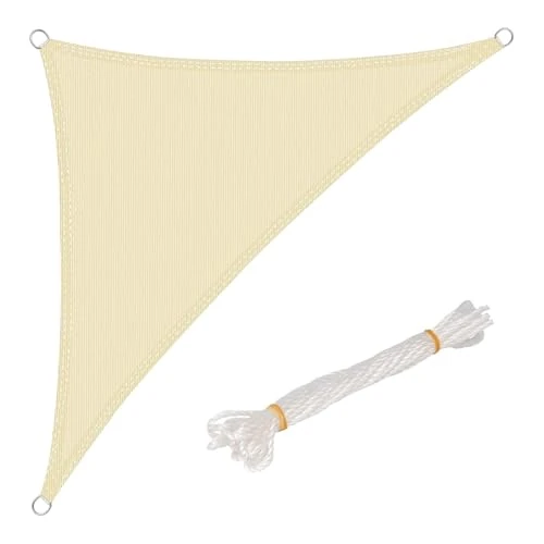 Offerta a tempo: WOLTU Vela ombreggiante 5x7x7m in HDPE 180 g/m² Traspirante Tenda a Vela Parasole Triangolare Protezione Solare Respirante Anti UV Giardino Esterni Beige - 38% da 50.99 € a 31.48 €