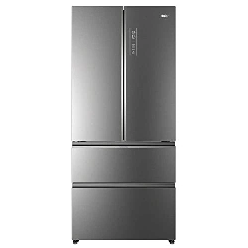 Haier Combinazione frigo-congelatore HB18FGSAAA, frontale in vetro di design, altezza 190, vano frigorifero da 358 l, 181 L GE, fianco a fianco, argento