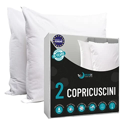 Offre limitée : Protege Oreiller 50x80 Lot de 2 Made in EU et Oeko-TEX Dreamzie - Taie Oreiller 50x80 Anti Acarien et Anti Punaise de Lit de 18.99 € à 18.99 € (0.00% de remise)