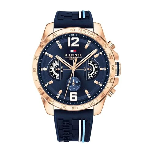 Offerta a tempo: Tommy Hilfiger Orologio Analogico Multifunzionale al Quarzo per Uomo con Cinturino in Silicone, Acciaio Inossidabile o Pelle, Sottoquadranti per Giorno e Data, Resistente all'Acqua fino a 5ATM. - 54% da 189.00 € a 86.77 €