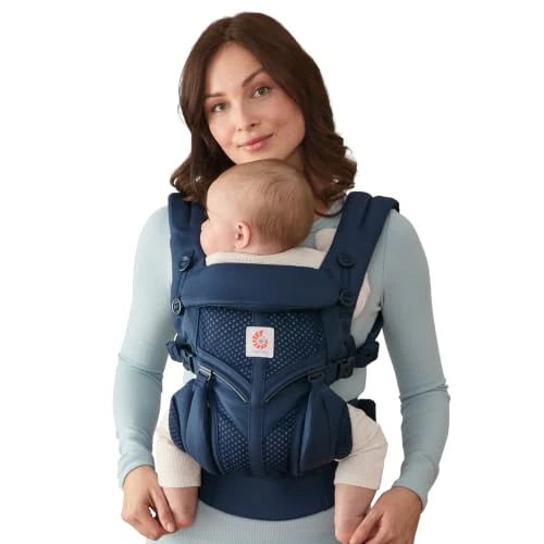 Offerta a tempo: Ergobaby Omni 360 Cool Air Mesh Marsupio Neonati Ergonomico 0 36 Mesi, 4-in-1 Zaino Porta Bebe Traspirante, Midnight Blue - 0.00% da 219.90 € a 219.90 €