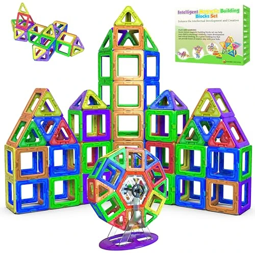 Limitiertes Angebot: Magnetische Kachel-Bausteine Spielzeug – STEM Pädagogische Magnetblöcke für Kinder, Kreatives Vorschul-Lernen Sensorik Montessori Magnetspielzeug für Jungen & Mädchen ab 3 Jahren – 94 Stück von 29.99 EUR auf 29.99 EUR (Spare 0%)