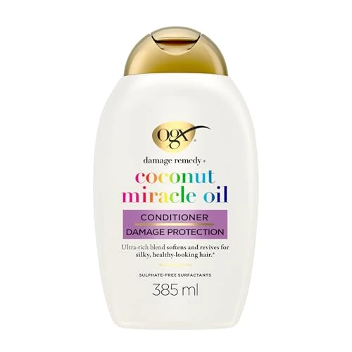 Offerta a tempo: OGX Balsamo Damage Remedy + Coconut Miracle Oil, Balsamo capelli crespi idratante con Olio di Cocco, Trattamento districante capelli secchi, danneggiati o crespi con effetto districante, 385 ml - 28% da 8.90 € a 6.40 €
