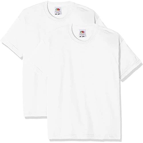 Oferta limitada: Fruit of The Loom Paquete de 2 Camisetas de Manga Corta para niños, Blanco (White White), 7-8 Años de 11.48 € a 11.48 € (ahorro 0.00%)