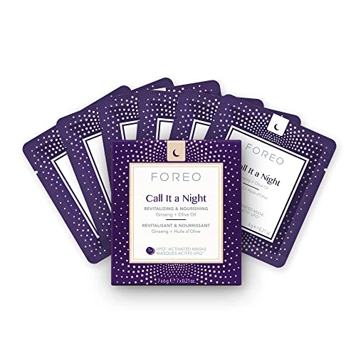 Offerta a tempo: FOREO Call it a Night, maschera viso UFO per secchezza e linee di espressione, confezione da 7, rivitalizzante e nutriente, ginseng e olio d’oliva, naturale e cruelty free, per tutti i dispositivi UFO - 40% da 11.99 € a 7.19 €
