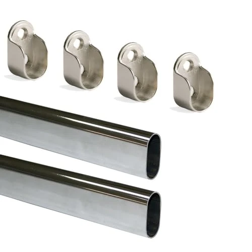 Oferta limitada: EMUCA - Kit de Barra de Armario Oval 950mm y Soportes, Cromado, Lote de 2 de 21.33 EUR a 18.32 EUR (ahorro 14%)