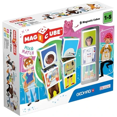 Tijdelijke aanbieding: GEOMAG - MAGICUBE : Mix & Match - Magnetische constructies en educatieve spellen - 9 magnetische kubussen - Voor kinderen van 1 tot 5 jaar - Zwitserse makelij - Ontwikkelt motorische vaardigheden van 22.41 EUR naar 22.41 EUR (korting 0%)