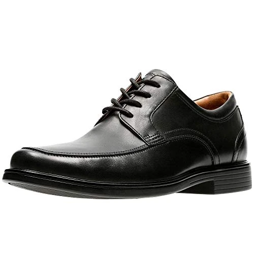 Clarks Un Aldric Park Mens Black Leather, 6