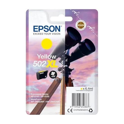 Epson 502 Serie Binocolo, Cartuccia originale getto d'inchiostro, Formato XL, Giallo