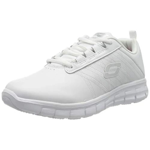 Offerta a tempo: Skechers Sure Track Erath - Ii, Scarpe da Ginnastica da Infilare Donna, Bianco White Leather Wht, 36 EU - 31% da 89.95 € a 62.42 €
