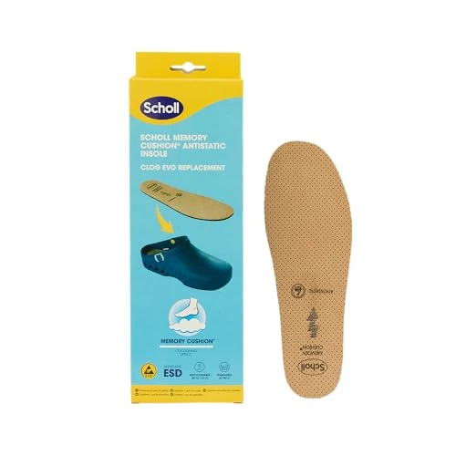 Offerta a tempo: Scholl Solette Antistatiche in Memory Cushion, Solette Unisex per Clog Evo, Taglia 41-42, Confezione da 1 paio - 33% da 12.00 € a 8.01 €
