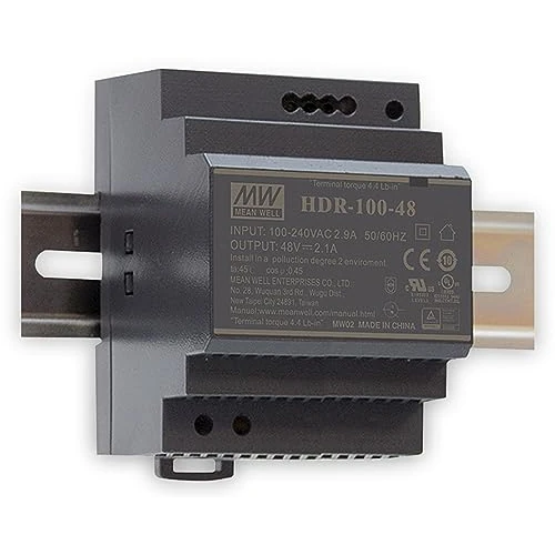 Mean Well HDR-100-12 AC-DC Ultra Slim DIN Rail Power Supply, CV