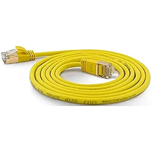 Offerta a tempo: wantecWire Cavo Patch Extra Sottile Cat.7, Spina Cat.6, schermato, Lunghezza 1 m, Giallo - 0% da 7.62 € a 7.62 €