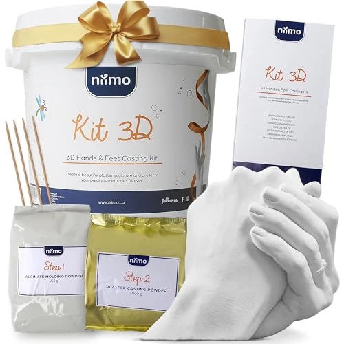 Niimo® Escultura Manos Pareja - Kit 3D Molde Manos Escayola, Fácil de Usar y Excelente Nivel de Detalle, Regalo Pareja, Regalos Para Hombre y Mujer