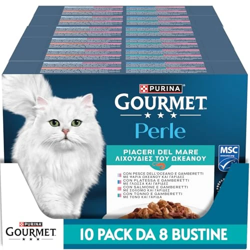 Tijdelijke aanbieding: GOURMET Perle Piaceri del Mare Natvoer voor volwassen katten, 80 zakjes à 85 g van 59.53 € naar 59.53 € (0.00% korting)