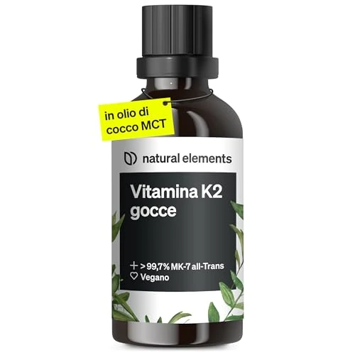Offerta a tempo: natural elements Vitamina K2 MK-7 200µg - 50 ml - contenuto all-trans > 99,7% - testato in laboratorio, vegano, alto dosaggio e prodotto in Germania - 18% da 22.99 € a 18.74 €