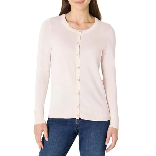 Offre limitée : Amazon Essentials Gilet Col Rond Léger (Grandes Tailles Disponibles) Femme, Rose Clair, L de 24.60 € à 24.60 € (0.00% de remise)