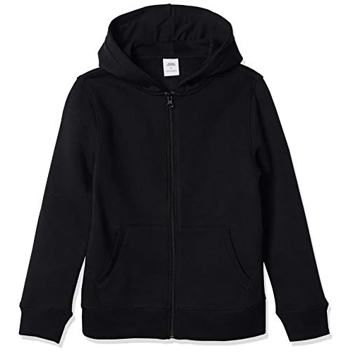 Amazon Essentials Hoodies - Zwart sweatshirt met ritssluiting voor jongens, groot, fleece