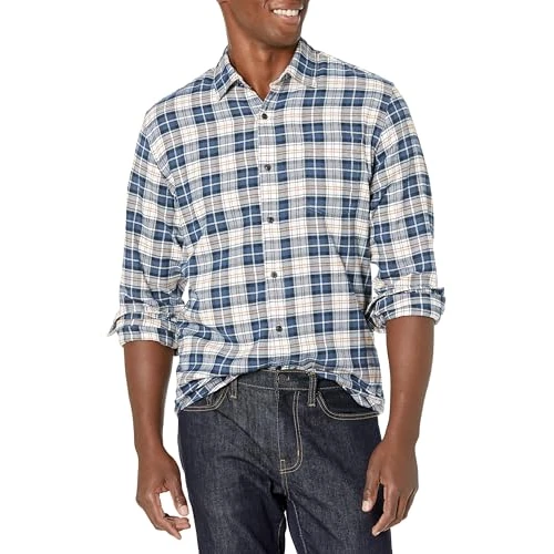 Oferta limitada: Amazon Essentials Camisa de franela de manga larga Hombre, Multicolor Check Plaid, XS de 16.70 EUR a 13.10 EUR (ahorro 22%)