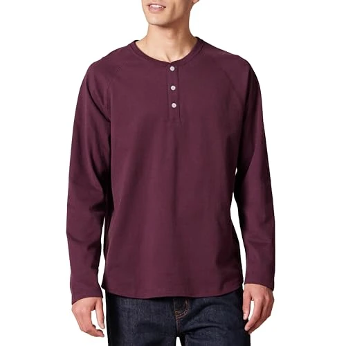 Offerta a tempo: Amazon Essentials Maglia con Collo Serafino a Maniche Lunghe Uomo, Bordeaux, S - 0.00% da 19.30 € a 19.30 €