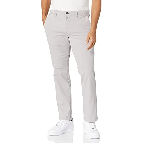 Offerta a tempo: Amazon Essentials Pantaloni Chino Casual Elasticizzati a Vestibilità Aderente Uomo, Grigio, 40W / 29L - 0.00% da 21.50 € a 21.50 €