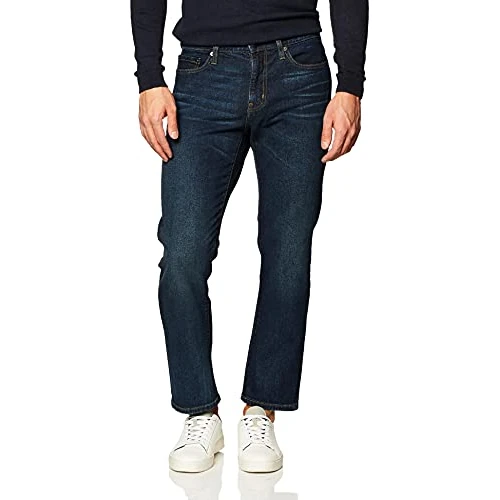 Limited-time offer: Amazon Essentials Men's Straight-Fit Stretch Jean - Discontinued Colours, Dark Wash, 33W / 29L from 12.39 GBP to 12.39 GBP (save 0%)