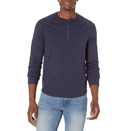 Zeitlich begrenztes Angebot: Amazon Essentials Herren Langärmeliges Henley-Shirt, Navy, XS von 16.30 € auf 16.30 € (0.00% Rabatt)