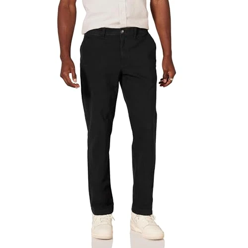 Offerta a tempo: Amazon Essentials Pantaloni Chino Casual Elasticizzati da Indossare Tutto il Giorno, Vestibilità Aderente Uomo , Nero, 42W / 28L - 0.00% da 17.94 € a 17.94 €