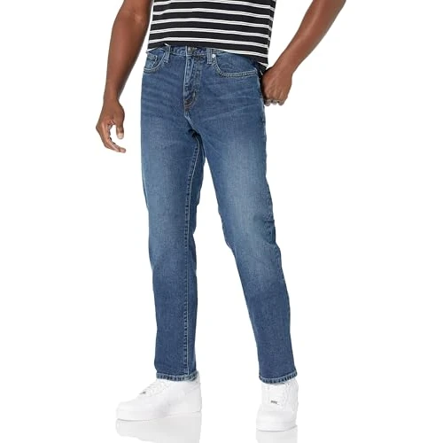Amazon Essentials Jeans Elasticizzati, Vestibilità Atletica - colori fuori produzione Uomo, Delavé Medio, 36W / 31L